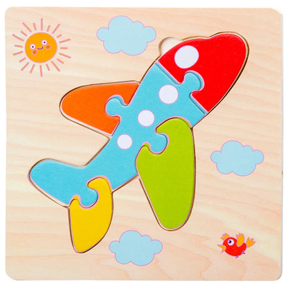 3-6 years Baby Wooden 3D Cartoon Animal Puzzles