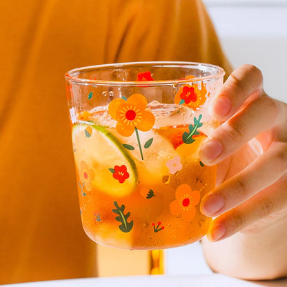 450ml Sunflower Pattern Glass Cup