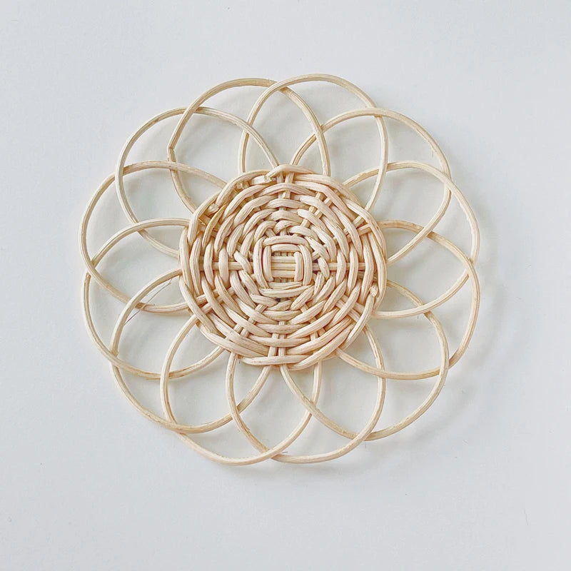 Japan Style Handmade Rattan Floral Placemat