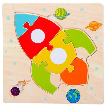 3-6 years Baby Wooden 3D Cartoon Animal Puzzles