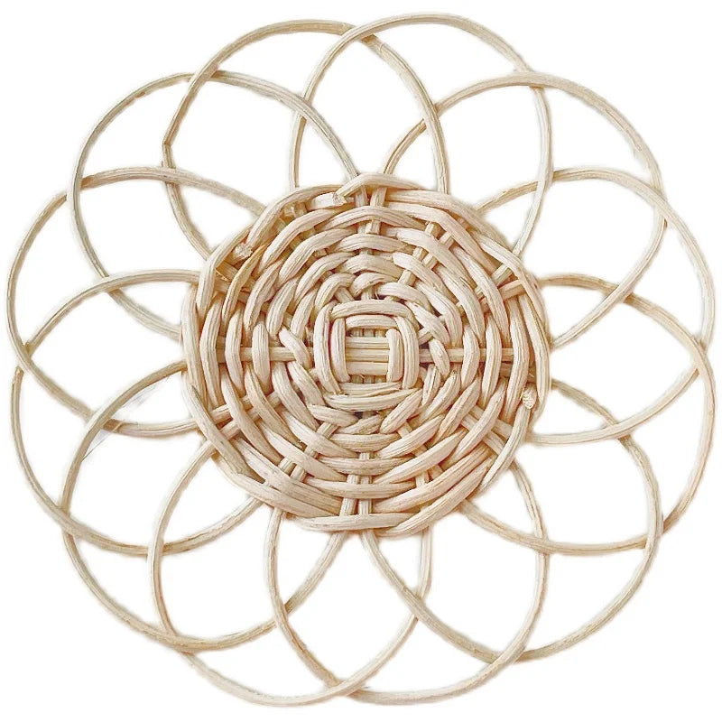 Japan Style Handmade Rattan Floral Placemat