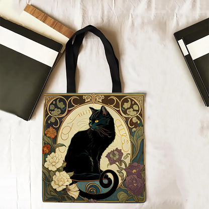 Retro Art Noble Black Cat Tote Bag