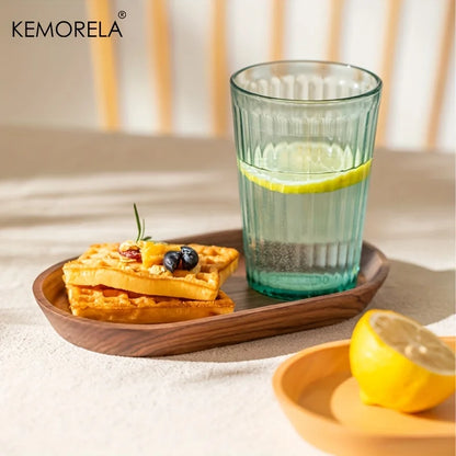 KEMORELA Japanese-style Wooden Tray Dessert Plate