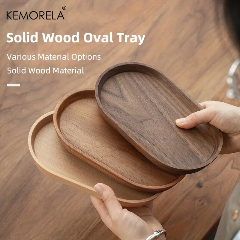 KEMORELA Japanese-style Wooden Tray Dessert Plate