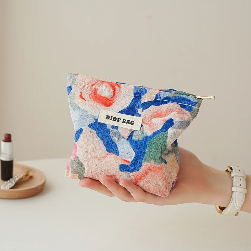 DJDF New Mini Female Cosmetic Bag Portable Soft Small Sanitary Napkin Storage Bag