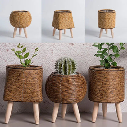 Nordic Imitation Rattan Hand Woven Planters