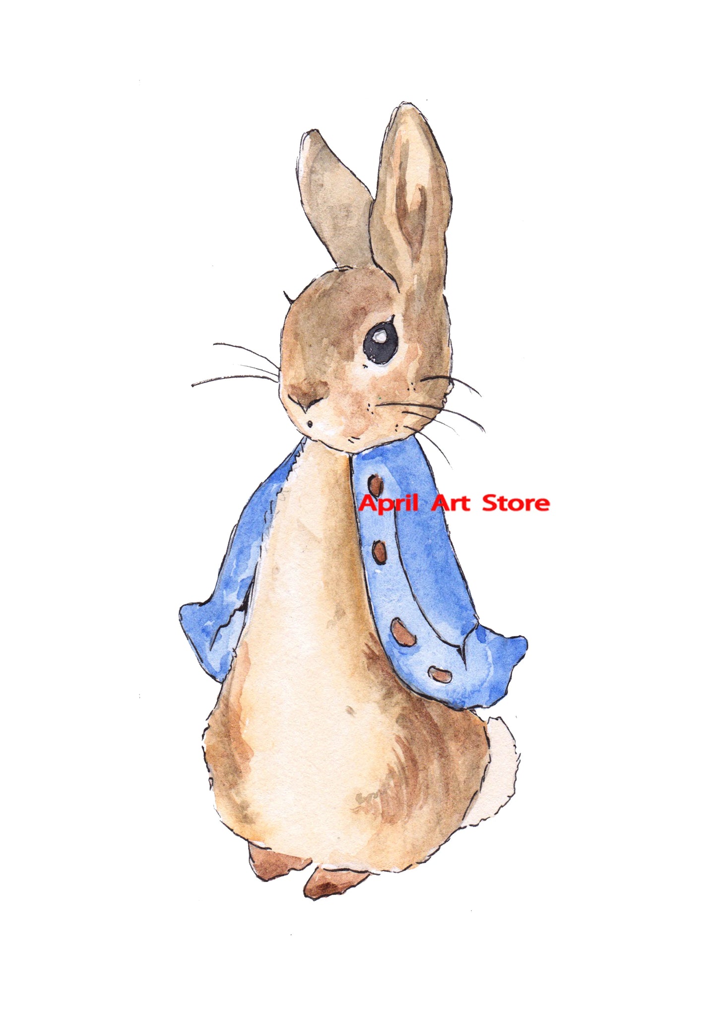 Cartoon Rabbit Bunny Nursery Print Wall Art Painting