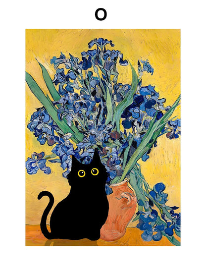 Art Matisse Monet Black Cat Van Gogh Sunflowers Canvas Painting Posters for Living Room Decor