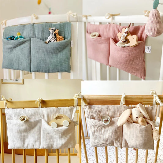 2 Pockets Baby Crib Organizer Cot Caddy Bed Storage Bag