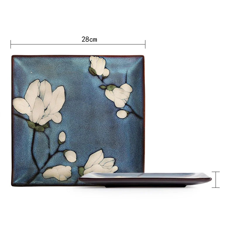 European Style Retro Ceramic Floral Pattern Plates