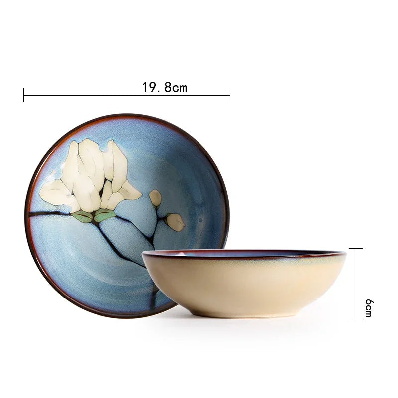 European Style Retro Ceramic Floral Pattern Plates