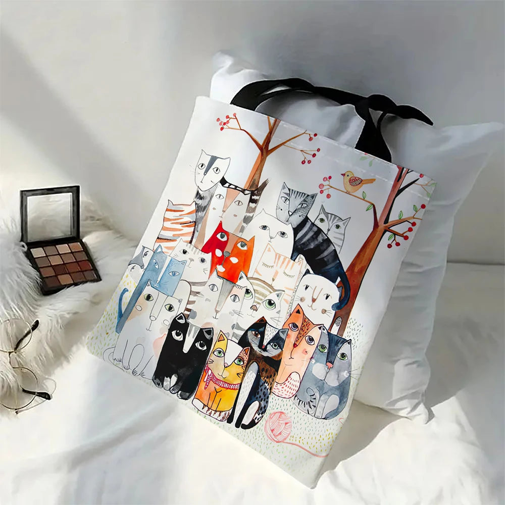 Lovely Cats Painting Tote Bag