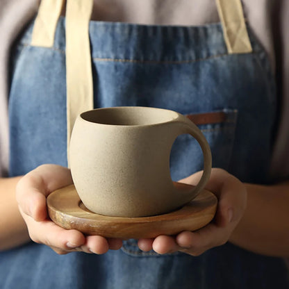 220ml Simple Ceramic Coffee Cups and Saucers