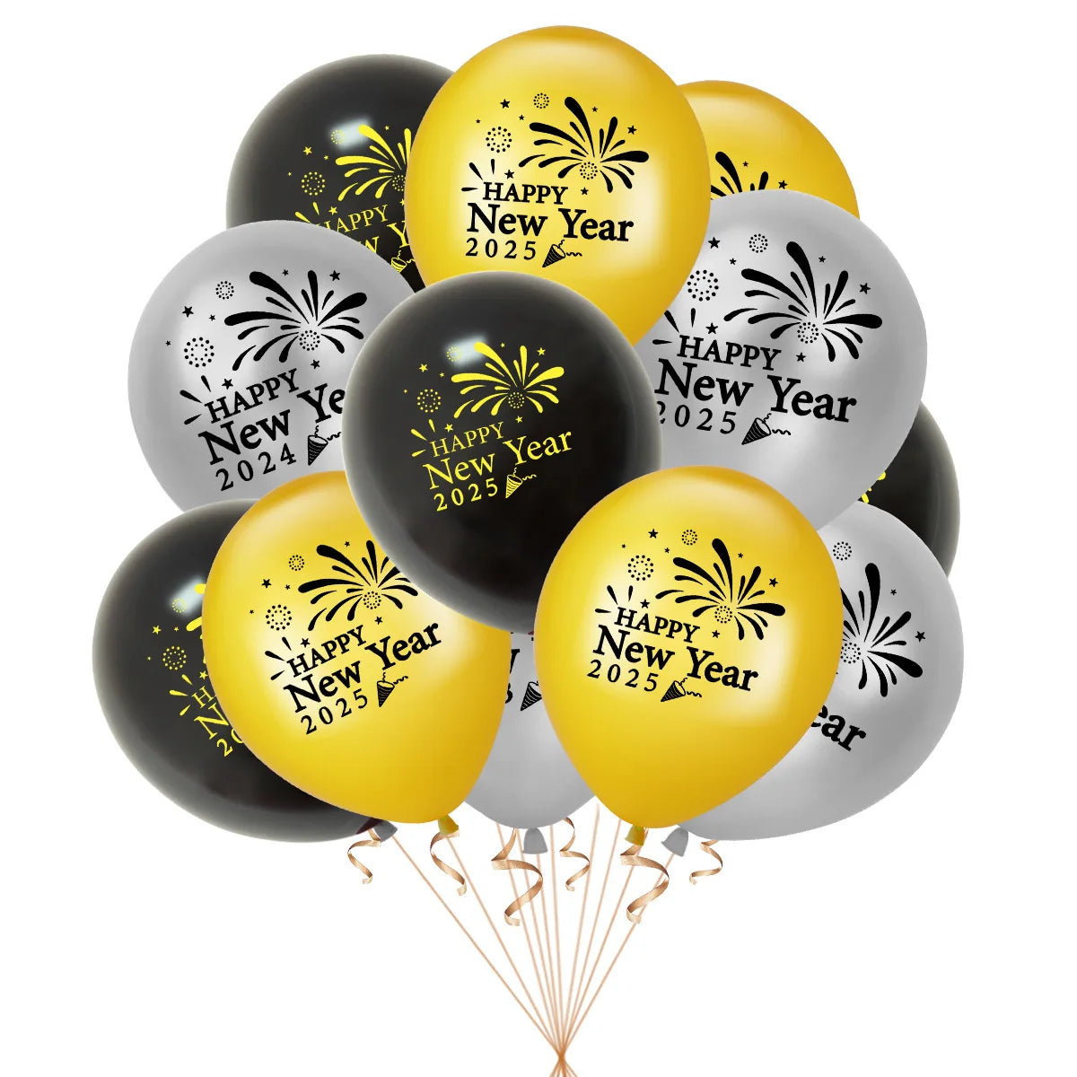 2025 New Year's Day Party Latex Balloons Happy New Year Party Decoration Happy New Year Balloon Set