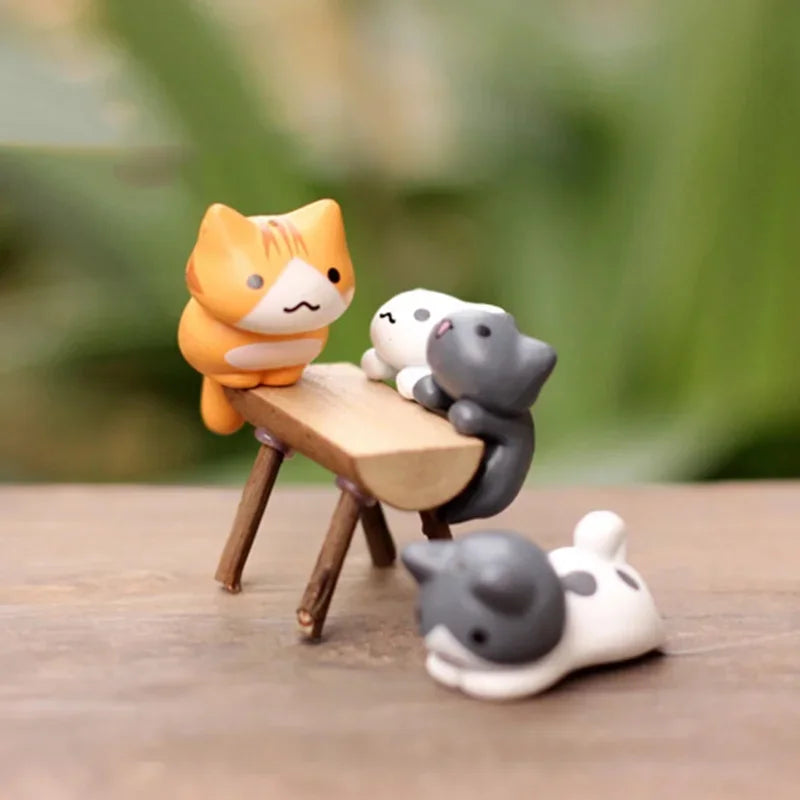 6 Pcs Cartoon Cat Home Garden Bonsai Craft