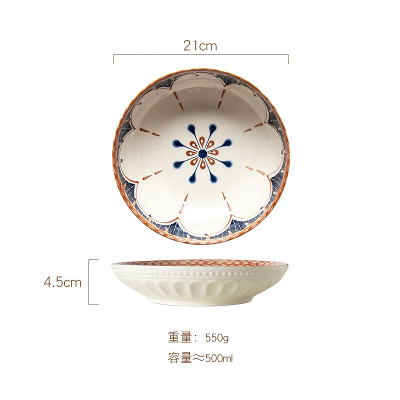 Japanese Style Vine Ceramic Underglaze Color Disc