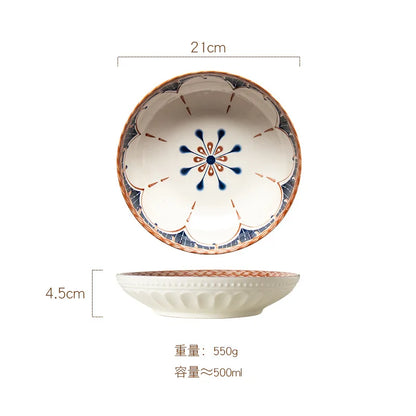 Japanese Style Vine Ceramic Underglaze Color Disc