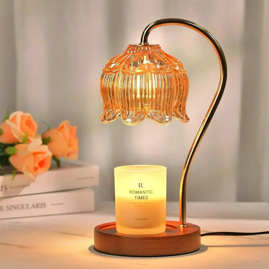 Dimmable Flower Candle Warmer Lamp with Timer