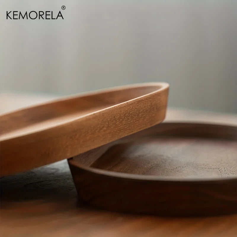 KEMORELA Japanese-style Wooden Tray Dessert Plate