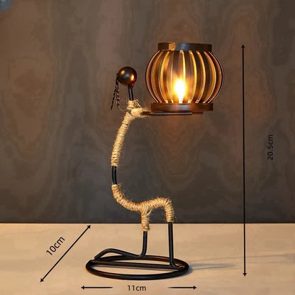 Nordic Metal Abstract Character Candlestick