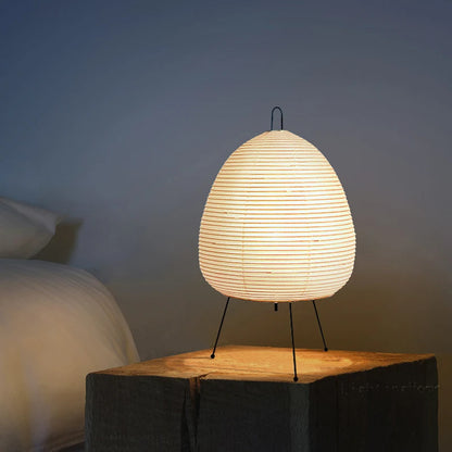 Japanese Design Akari Wabi-sabi Yong Printed Rice Paper Table Lamp