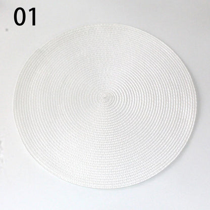 Anti-Skid Washable Cotton Woven Round Tableware Mat