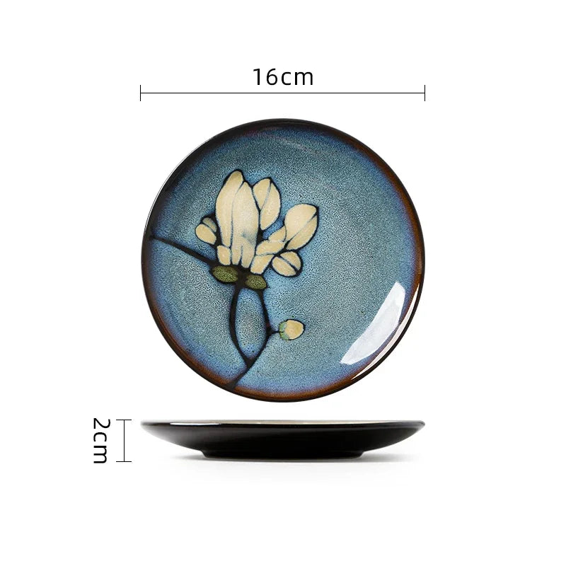 European Style Retro Ceramic Floral Pattern Plates