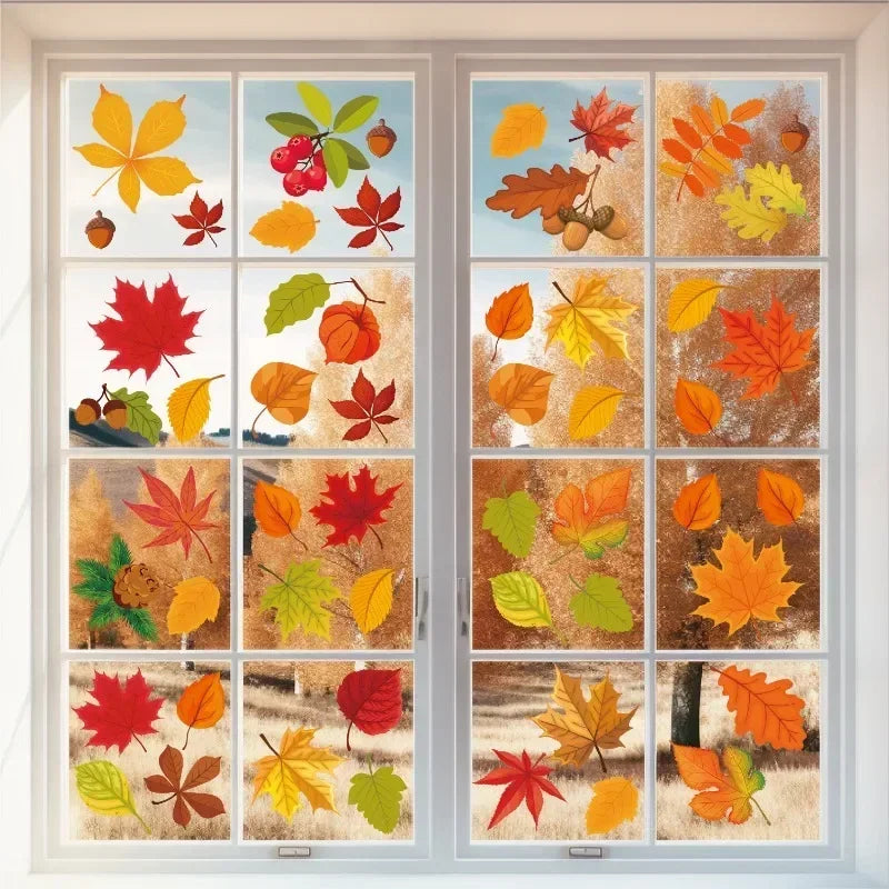 Fall Leaves Window Clings Windows Doors Decorated