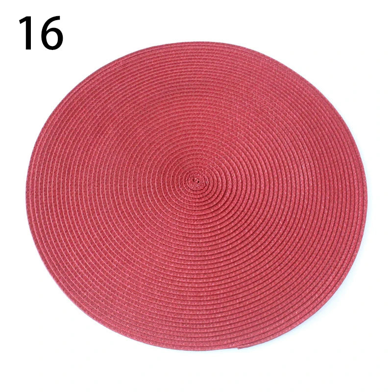 Anti-Skid Washable Cotton Woven Round Tableware Mat