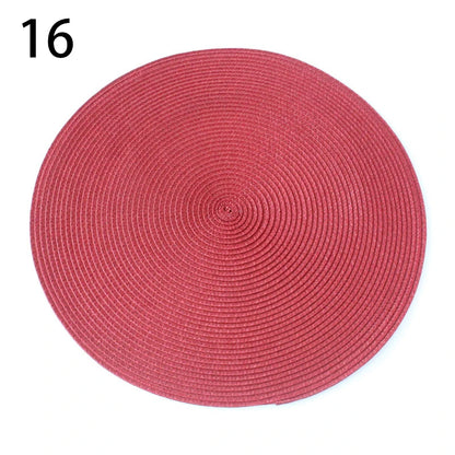 Anti-Skid Washable Cotton Woven Round Tableware Mat