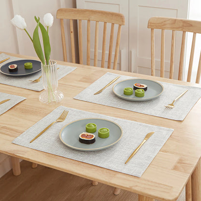 Rectangle Linen Solid Color Dining Table Mat