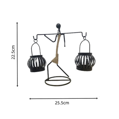 Nordic Metal Abstract Character Candlestick