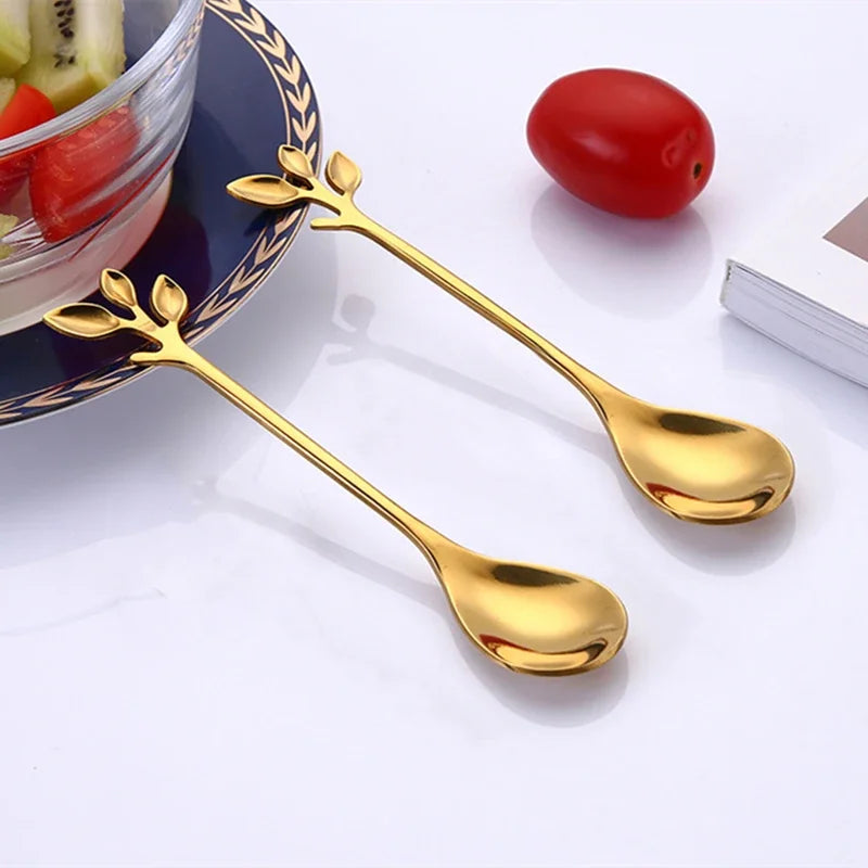 Elegant 8-Piece Stainless Steel Coffee Spoon Decoration Set