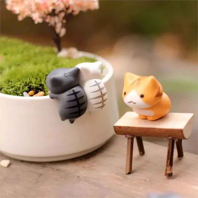 6 Pcs Cartoon Cat Home Garden Bonsai Craft