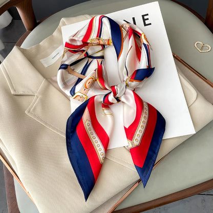 Luxury Flower Silk Square Scarf