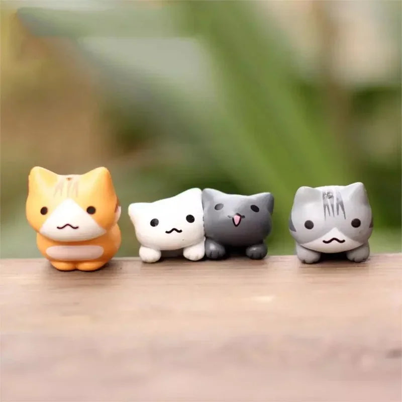 6 Pcs Cartoon Cat Home Garden Bonsai Craft