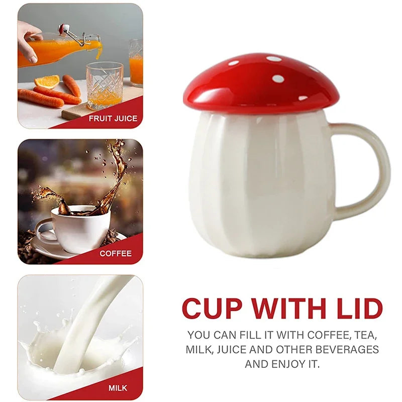 Cartoon Mushroom Water Bottle Mug Cup