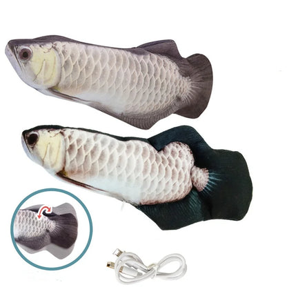 貓玩具魚 USB 充電魚互動電動軟碟魚貓玩具逼真寵物貓咀嚼玩具寵物用品貓狗