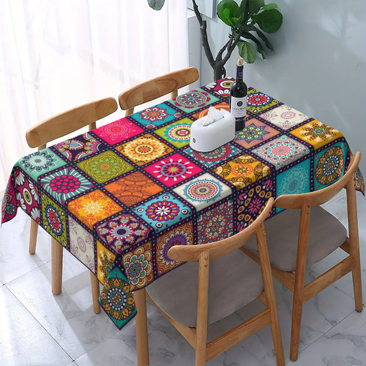 Rectangle Mandala Bohemian Style Polyester Tablecloths