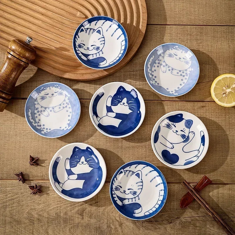 Japanese Style Cat Pattern Dessert Sauce Dish