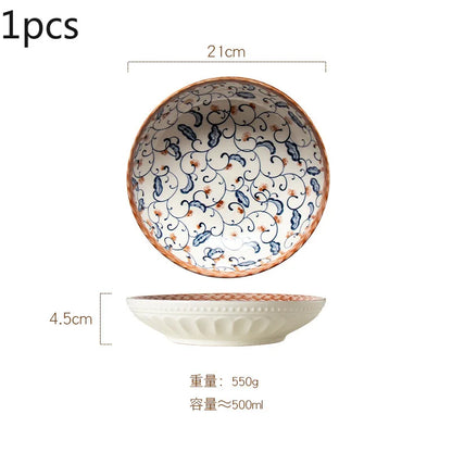 Japanese Style Vine Ceramic Underglaze Color Disc