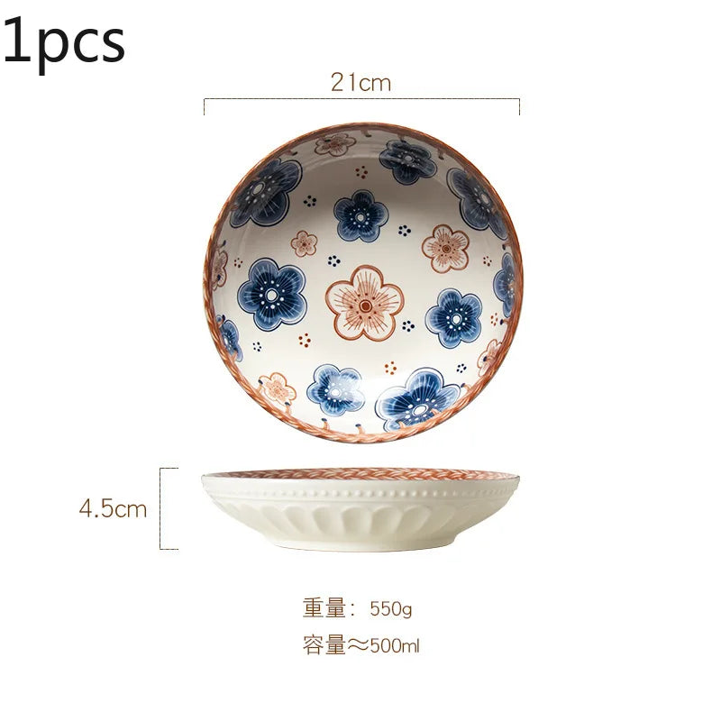 Japanese Style Vine Ceramic Underglaze Color Disc