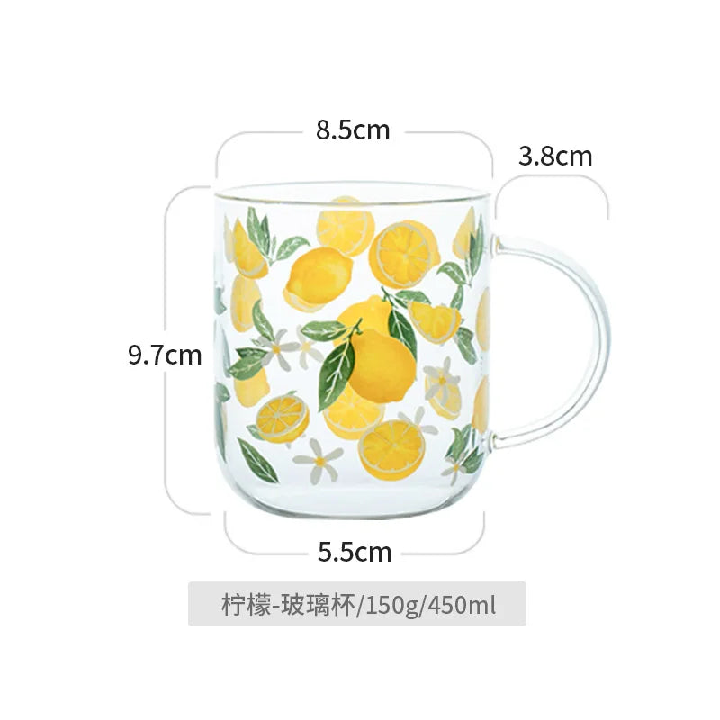 Heat-Resistant with Handle Pumpkin / Mushroom Pattern Glass Mug