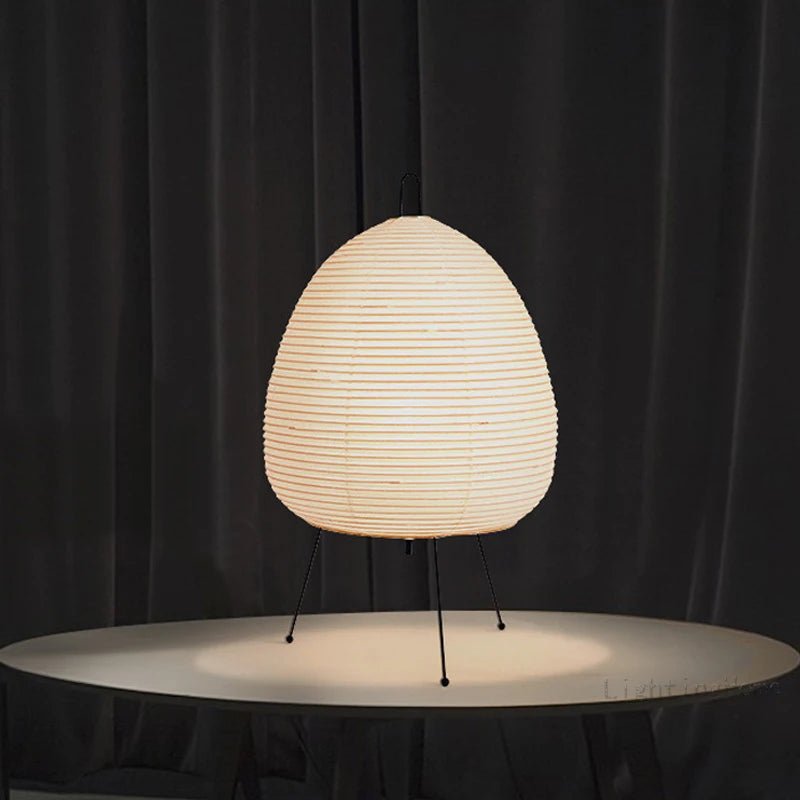 Japanese Design Akari Wabi-sabi Yong Printed Rice Paper Table Lamp