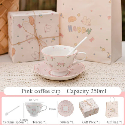 Pink Rose Ceramic Teapot Set