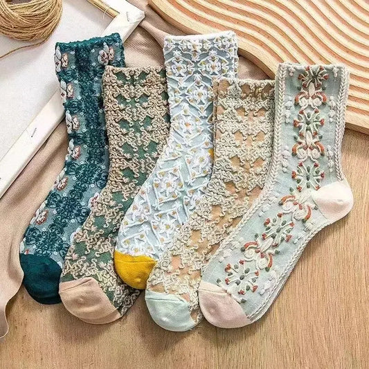 5 Pairs Women Cute Socks Set