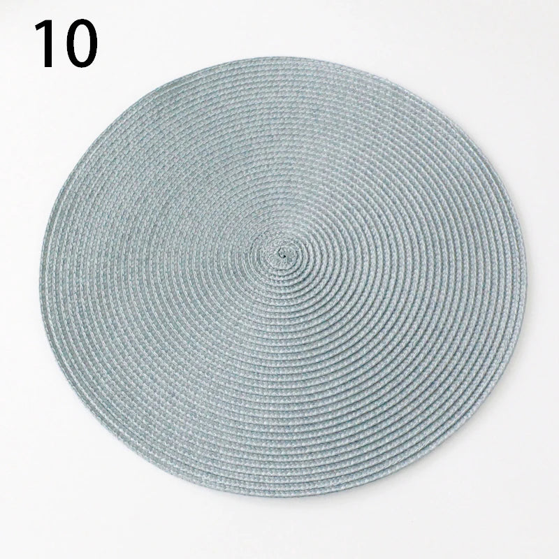 Anti-Skid Washable Cotton Woven Round Tableware Mat