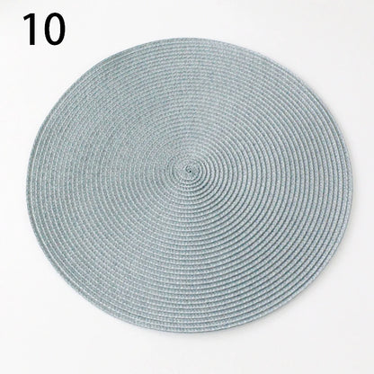 Anti-Skid Washable Cotton Woven Round Tableware Mat