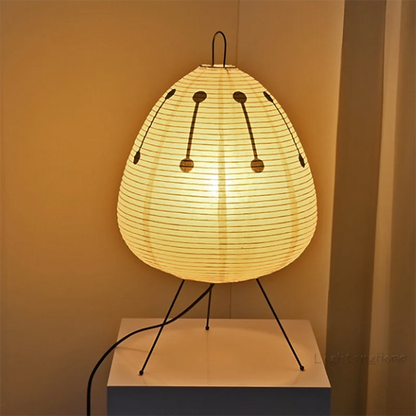 Japanese Design Akari Wabi-sabi Yong Printed Rice Paper Table Lamp