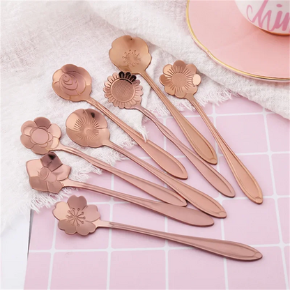 Elegant 8-Piece Stainless Steel Coffee Spoon Decoration Set